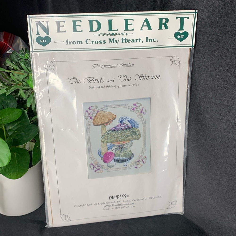 Dimples Design The funguys Collection “The Bride & the Schroom” cross stitch kit